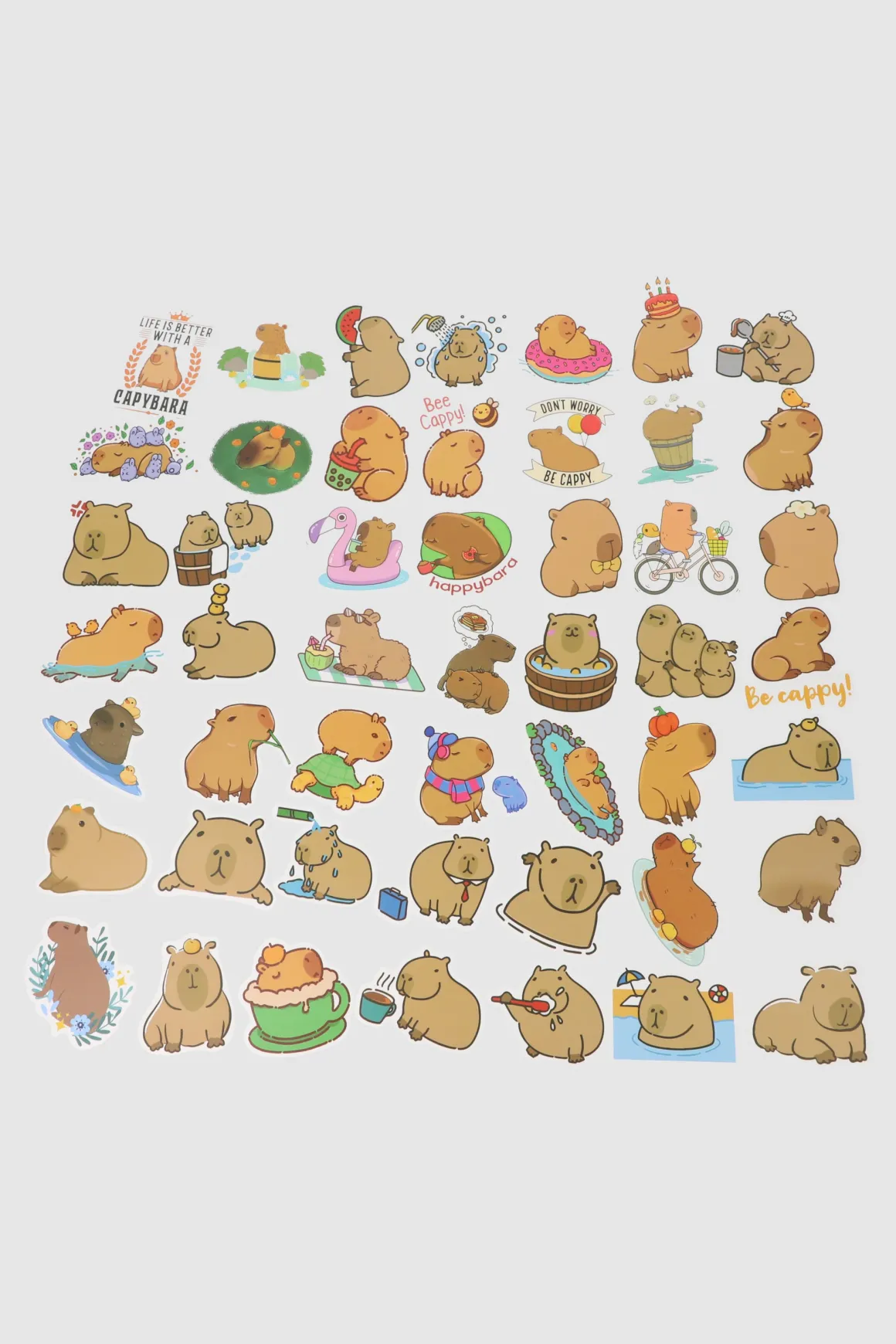 Set de 50 stickerscapibara