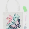 Set DIY tote bag pixel mariposa flor