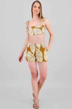 Short bolsas estampado tropical