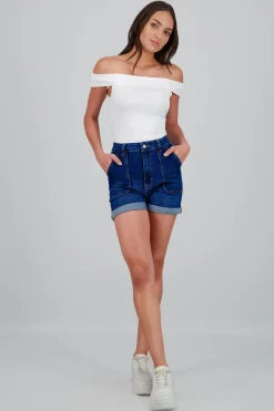 Short bolsas parche con dobladillo