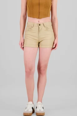 Short Efecto Piel Dobladillo