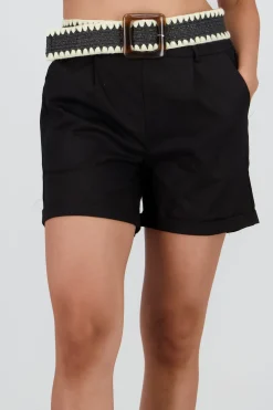 Short mini liso detalle cinturón