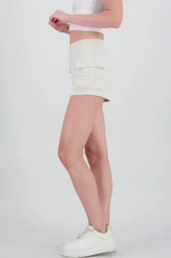 Shorts con fleece y bolsas lisos