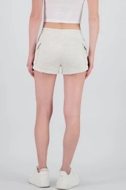 Shorts con fleece y bolsas lisos