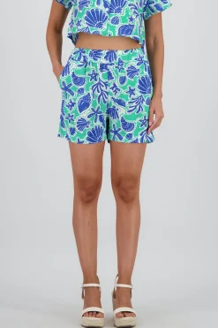 Shorts detalle resorte estampado conchas