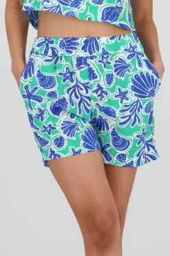 Shorts detalle resorte estampado conchas