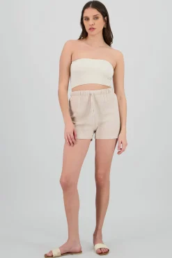 Shorts mini textura con jarreta