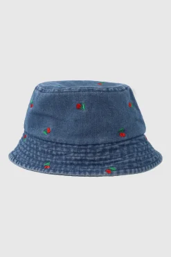 Sombrero pescador denim cerezas