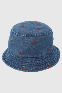 Sombrero pescador denim cerezas