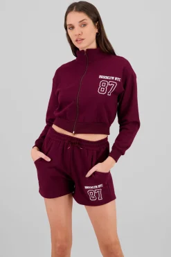Sudadera brooklyn crop cuello alto