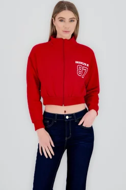 Sudadera brooklyn crop cuello alto