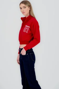 Sudadera brooklyn crop cuello alto