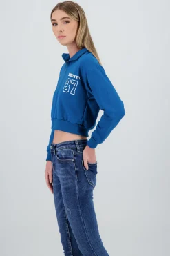 Sudadera brooklyn crop cuello alto