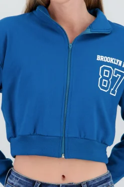 Sudadera brooklyn crop cuello alto
