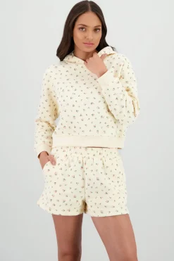 Sudadera con gorro estampado mini flores