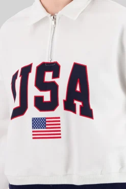 Sudadera contraste USA con cierre
