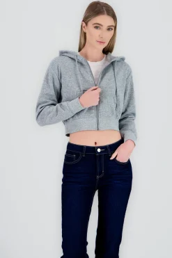 Sudadera corta con cierre