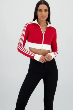 Sudadera deportivo crop detalle raya