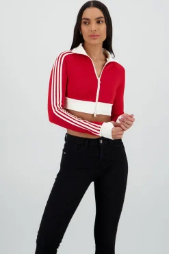 Sudadera deportivo crop detalle raya