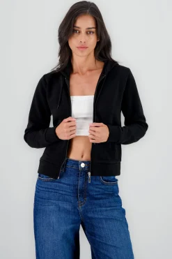 Sudadera larga con cierre