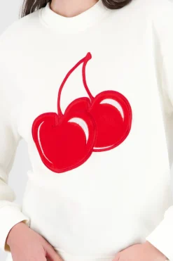 Sudadera oversize cereza textura