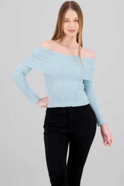 Sueter off shoulder tejido de punto