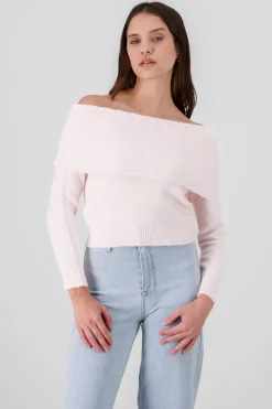 Sueter sin hombros grueso