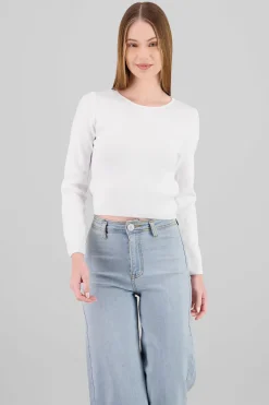 Sueter tejido cuello redondo