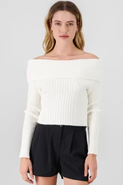 Sueter tejido off shoulder