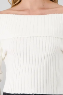 Sueter tejido off shoulder
