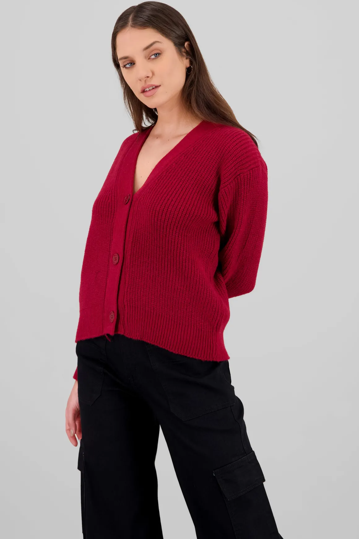 Sueter tipo cardigan con botones