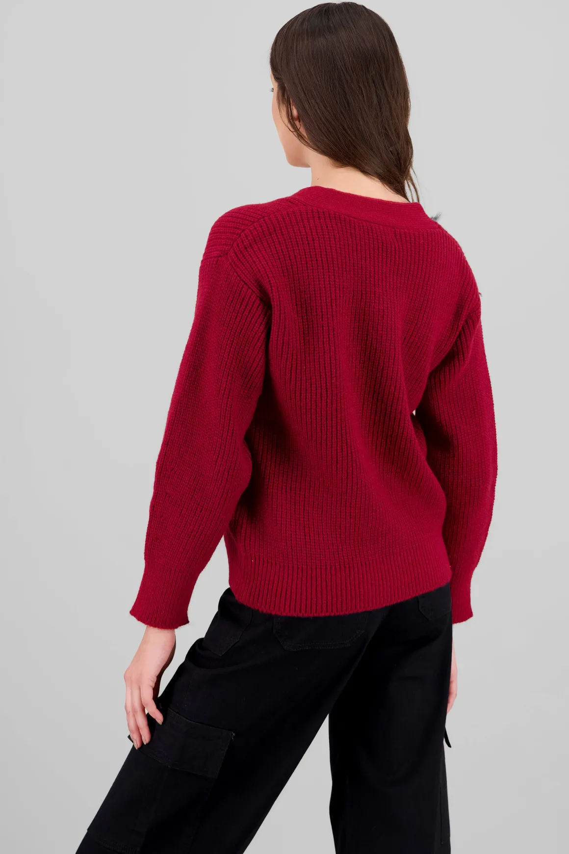 Sueter tipo cardigan con botones