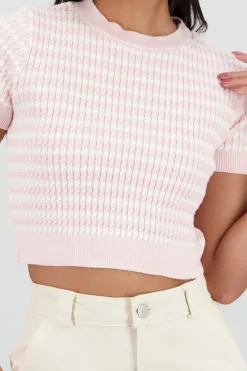 Suéter bicolor manga corta