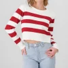 Suéter crop rayas