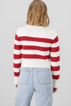Suéter crop rayas