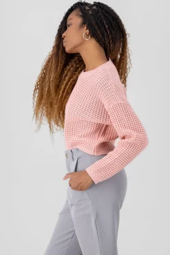 Suéter tejido corto