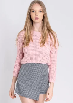 Suéter tejido corto