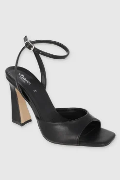 Tacón acampanado tira peep toe