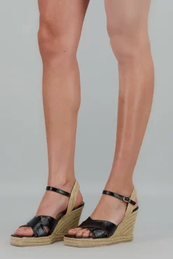 Tacón cuña tiras anchas cruzadas crack