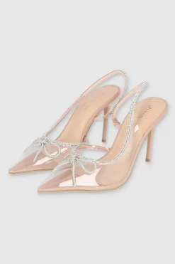 Tacón Pointy Transparente Moño