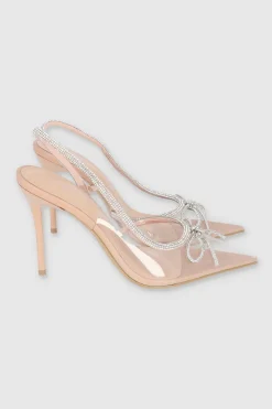 Tacón Pointy Transparente Moño