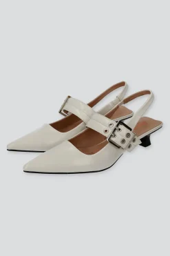 Tacón puntal kitten slingback hebilla