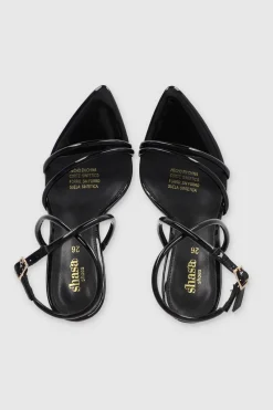 Tacón puntal tiras charol