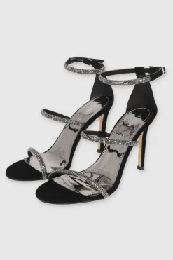 Tacón tiras delgadas brillos