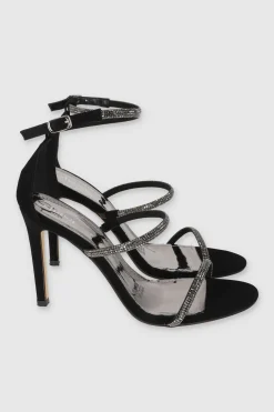 Tacón tiras delgadas brillos