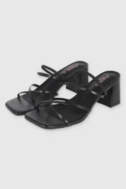 Tacón tiras delgadas croco mini