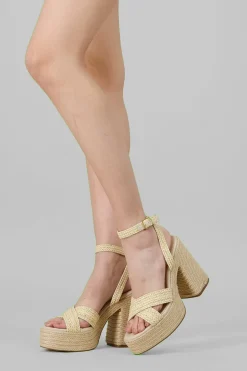 Tacón Yute Cruzado