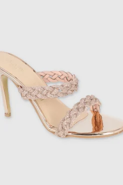 Tacon doble trenza brillos