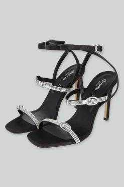 Tacon tiras brillos hebillas