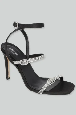 Tacon tiras brillos hebillas